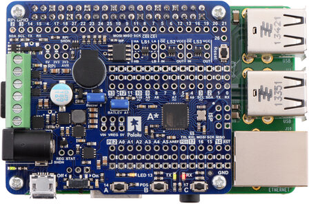 A‑Star 32U4 Robot Controller LV met Raspberry Pi Bridge (2,7‑11 V, 1,8 A per kanaal) Pololu 3117