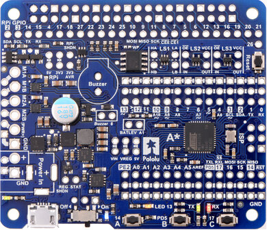 A‑Star 32U4 Robot Controller LV met Raspberry Pi Bridge (2,7‑11 V, 1,8 A per kanaal) Pololu 3117
