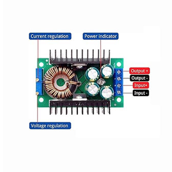 Regelbare Step-Down Converter 7&ndash;40V naar 0,8&ndash;28V &ndash; 12A 300W