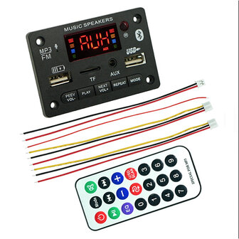 Bluetooth 5.0 MP3 Radio Decoder Module &ndash; USB, TF, AUX, FM &amp; Afstandsbediening
