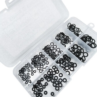 O-Ring Assortimentsset &ndash; 250 Stuks &ndash; Rubber Dichtingsringen Zwart &ndash; 1 mm &amp; 1.5 mm Dikte &ndash; Voor Auto, Sanitair &amp;
