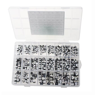 SMD Aluminium Elektrolytische Condensator Assortimentsset &ndash; 400 Stuks &ndash; 1&micro;F t/m 1000&micro;F &ndash; 24 