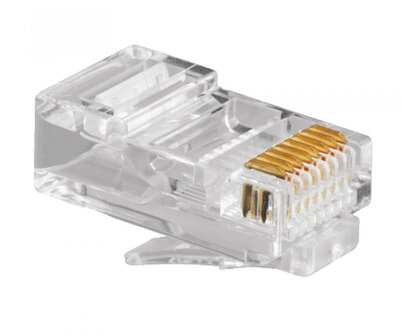 RJ45 Connector &ndash; CAT5e &ndash; 8P8C Stekker &ndash; Transparant &ndash; Netwerkplug voor UTP Kabel