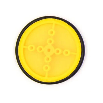 410 Rubber Wheel &ndash; 41 mm &ndash; Geel Wiel met Rubber O-Ring