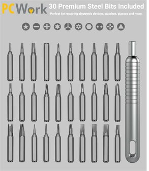 PCW08A Premium Precision Tool Set &ndash; 30-delig &ndash; PCWork