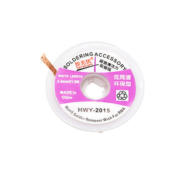 Desoldeer lint 2 mm 1,5 meter soldeerlitze HWY 2015 voor soldeer verwijderen