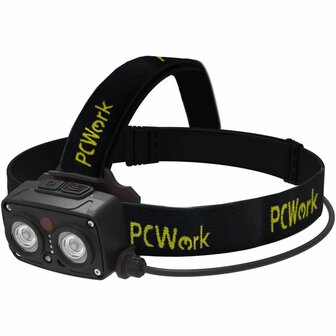 PCW12G LED hoofdlamp outdoor 720 lumen oplaadbaar met bewegingssensor en rode stand spatwaterdicht