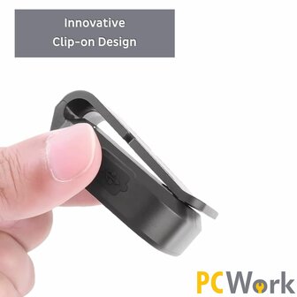 PCW12E LED clip hoofdlamp 200 lumen oplaadbaar USB C met clip en hoofdband IPX4 rood groen knipper