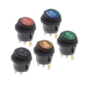 KCD1- Waterdichte ronde tuimelschakelaar 25 mm SPST 250V