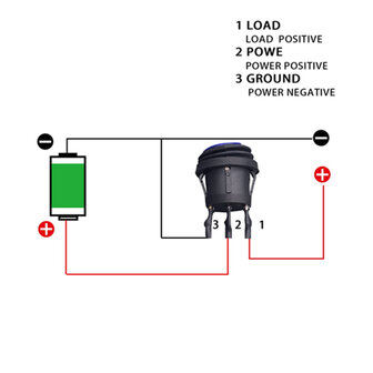 KCD1- Waterdichte ronde tuimelschakelaar 25 mm SPST 250V