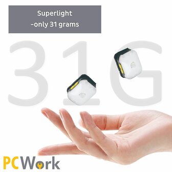 PCW12B LED Outdoor Hoofdlamp Oplaadbaar 200 Lumen USB C IPX4