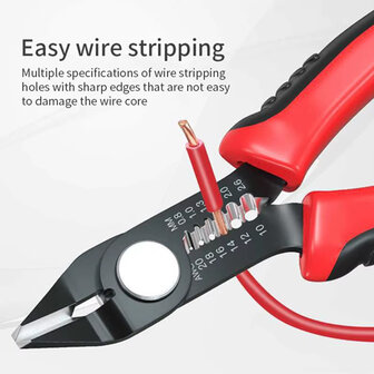 Draadstripper tang 0,8-2,6 mm AWG 20-10 met kniptang