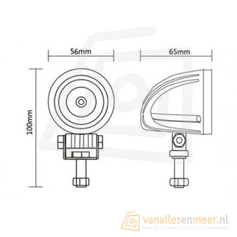 10 watt LED werklamp 12v/24v Verstraler 8&deg; 10w