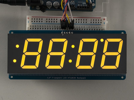 1.2 inch 4-Digit 7-Segment Display w/I2C Backpack - Yellow  Adafruit 1269