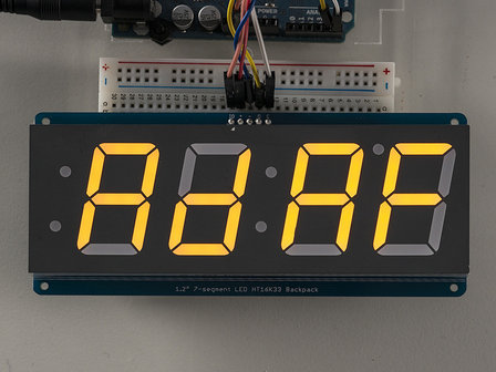 1.2 inch 4-Digit 7-Segment Display w/I2C Backpack - Yellow  Adafruit 1269