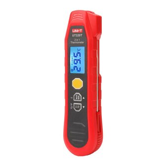 UNI-T UT320T 2-in-1 Thermometer &ndash; Infrarood &amp; Probe &ndash; -40&deg;C tot 300&deg;C