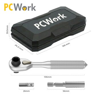 PCWork PCW08L Precisie Ratelset 42-delig voor Elektronica- en Fietsreparatie