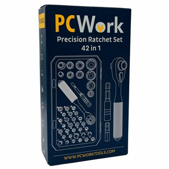 PCWork PCW08L Precisie Ratelset 42-delig voor Elektronica- en Fietsreparatie