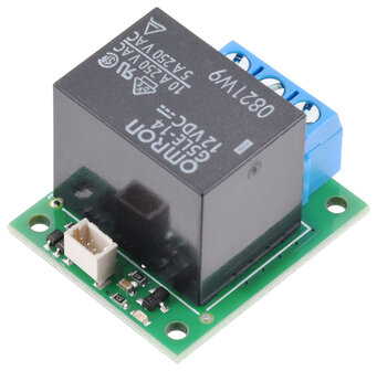 Pololu 5663 SPDT relaismodule met 12 V Relay, terminalblokken, en JST SH-Style top-entry connector Click to zoom
