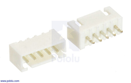 Pololu 2720 2.5 mm JST XH-Style Shrouded Male connector: 5-Pin, Straight (2-Pack) Click to zoom