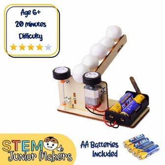 DIY Foam Ball Launcher STEM Kit &ndash; Foam Bal Schieter Bouwpakket