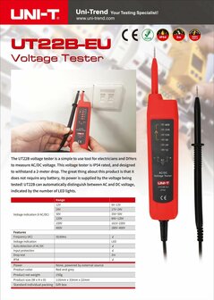 UNI-T UT22B-EU AC/DC Voltage Tester