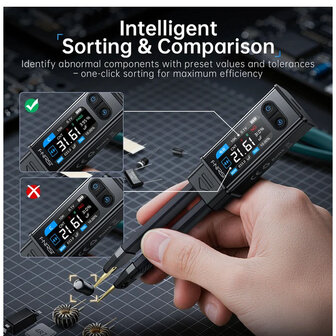 FNIRSI LCR-ST2 Plus 100K LCR ESR Meter 2-in-1 Digital Tweezers Bridge
