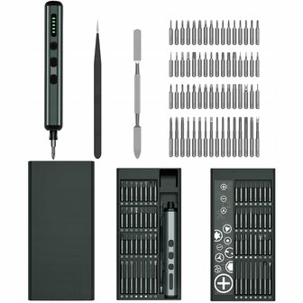68-in-1 Elektrische Precisieschroevendraaierset met 64 Bits en Accessoires