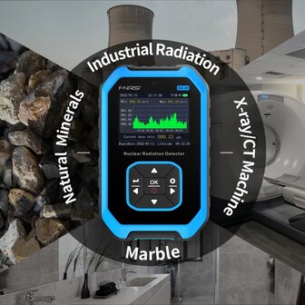 FNIRSI GC-01 Stralingsmeter Geigerteller Nucleaire Stralingsdetector met LCD en Alarm kleur Blauw