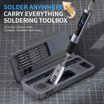 FNIRSI HS-02 Intelligente Soldeerbout met Draagbare Opbergkoffer