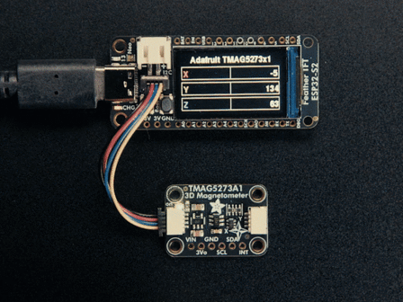 Adafruit-6489  TMAG5273 A1 3D Hall-effect Magnetometer &plusmn;40/&plusmn;80mT &ndash; STEMMA QT / Qwiic