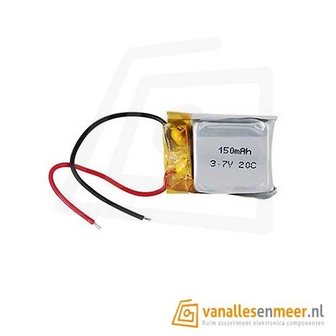 Lithium Ion Polymer batterij - 3,7 V 150mAh 