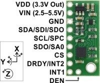 L3GD20H 3-Axis Gyro Carrier with Voltage Regulator Pololu 2129