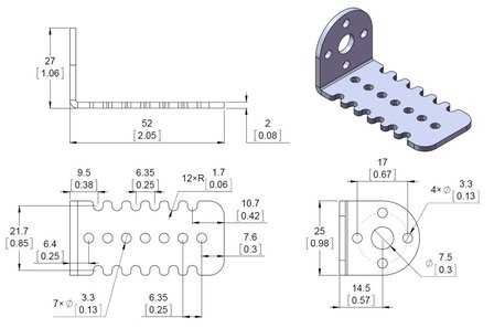 25D mm Metal Gearmotor Bracket Pair  Pololu 2676