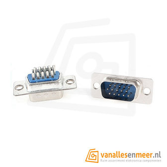 DB15 VGA connector Male connector 3-rijen