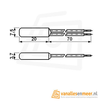 Thermostaat KSD9700  45gr tot 150gr Normal close