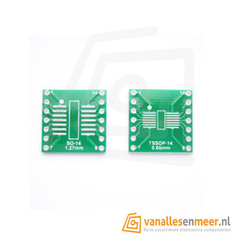 SMT Breakout PCB voor SOIC-14 of TSSOP-14