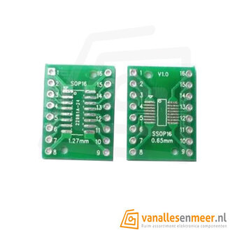 SMT Breakout PCB voor SOIC-16 of TSSOP-16