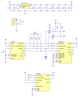 AltIMU-10 v5 Gyro, Accelerometer, Compass, and Altimeter (LSM6DS33, LIS3MDL, and LPS25H Carrier)  Pololu 2739