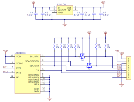 LSM6DS33 3D Accelerometer and Gyro Carrier with Voltage Regulator  Pololu 2736