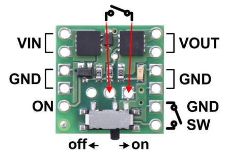 Mini MOSFET Slide Switch with Reverse Voltage Protection, LV  Pololu 2810