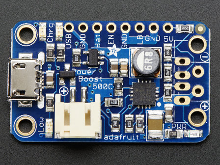 PowerBoost 500 Charger - Rechargeable 5V Lipo USB Boost @ 500mA+  Adafruit 1944