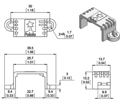 Mini Plastic Gearmotor Bracket Pair - Wide Pololu 2680