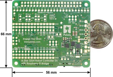 A-Star 32U4 Robot Controller SV with Raspberry Pi Bridge  Pololu 3119