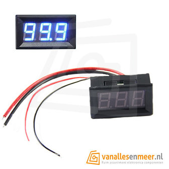 Amp voltmeter met display 0-10Amp Blauw