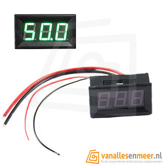 Amp voltmeter met display 0-10Amp Groen