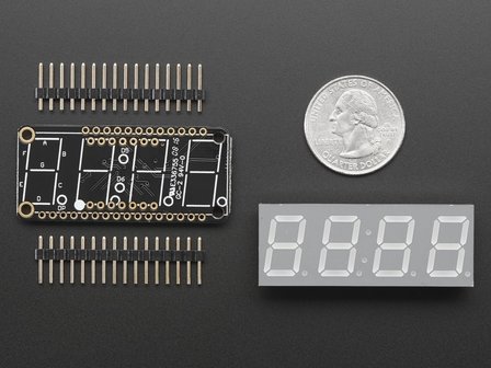 0.56&quot; 4-Digit 7-Segment FeatherWing Display - Blue  Adafruit 3106