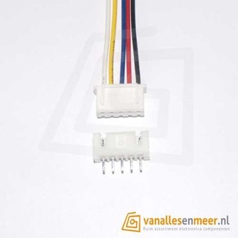 XH2.54 5pin set recht met kabel 15cm