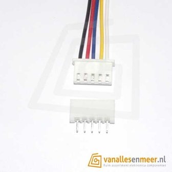 XH2.54 5pin set recht met kabel 15cm