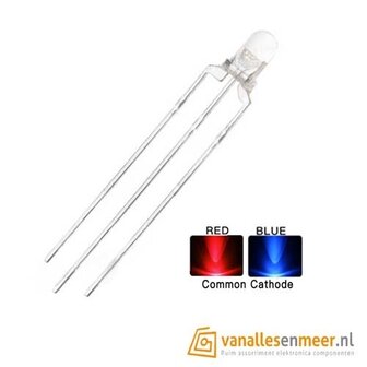 3mm led Bi-Color Red Blue Common Cathode 